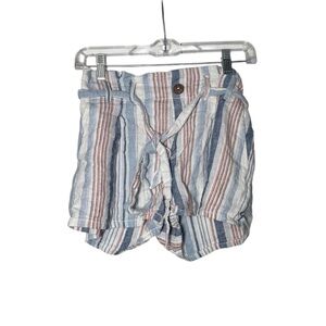 Jolt Linen Striped Shorts Summer White Blue Pink Size XS Flowy Resortwear